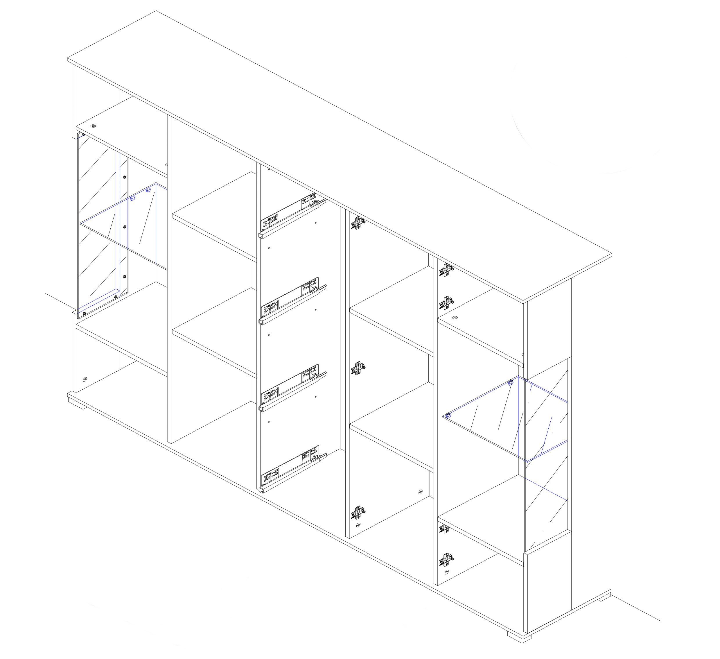 Höltkemeyer Highboard STYLE, Breite 188 cm, ohne Beleuchtung