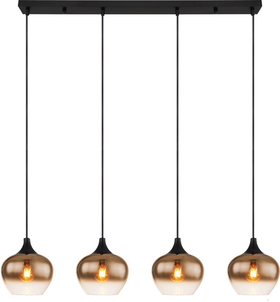 Globo 4-flg Pendelleuchte Maxy Kupferfarben