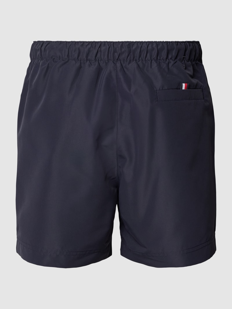 Badehose mit Label-Print in marineblau