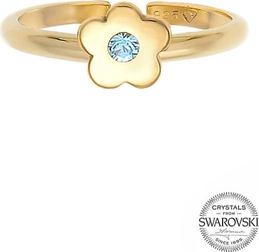 Elli Ring Kinder Blume Kristall 925er Silber