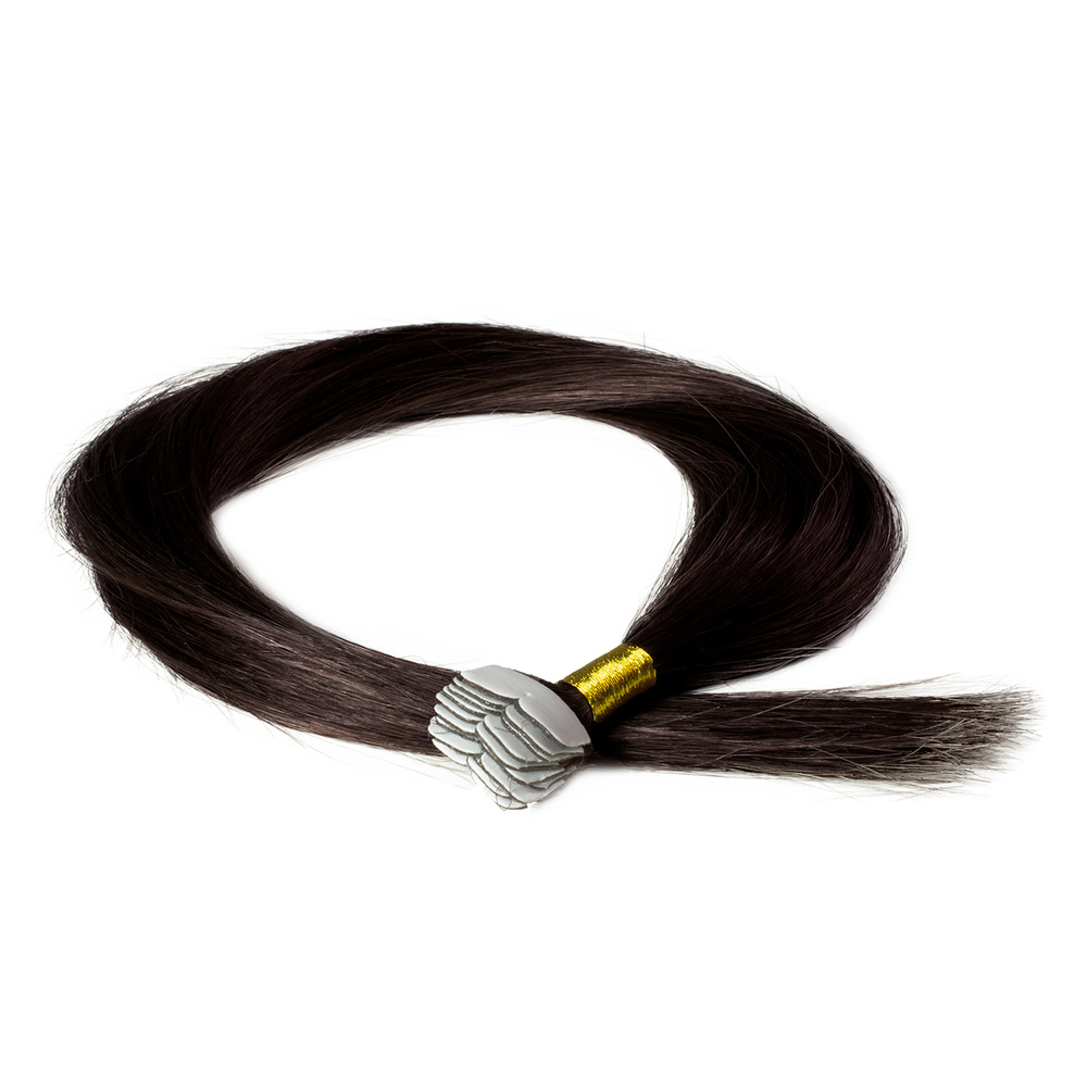 hair2heart Extensions adhesives Mini Tape Premium cheveux naturels #2 Marron foncé extensions