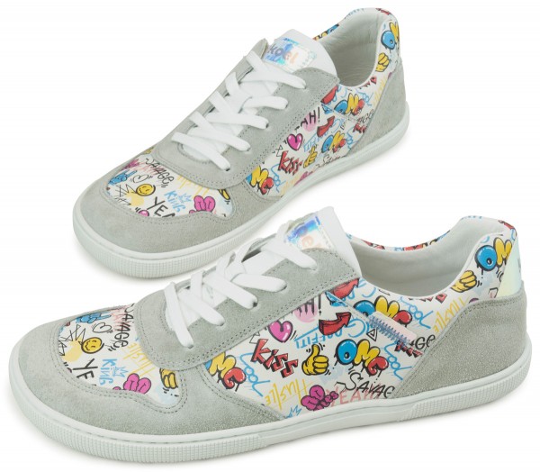 Koel bare |mid ~ Francie LowCut Sneaker ~ White Graffiti