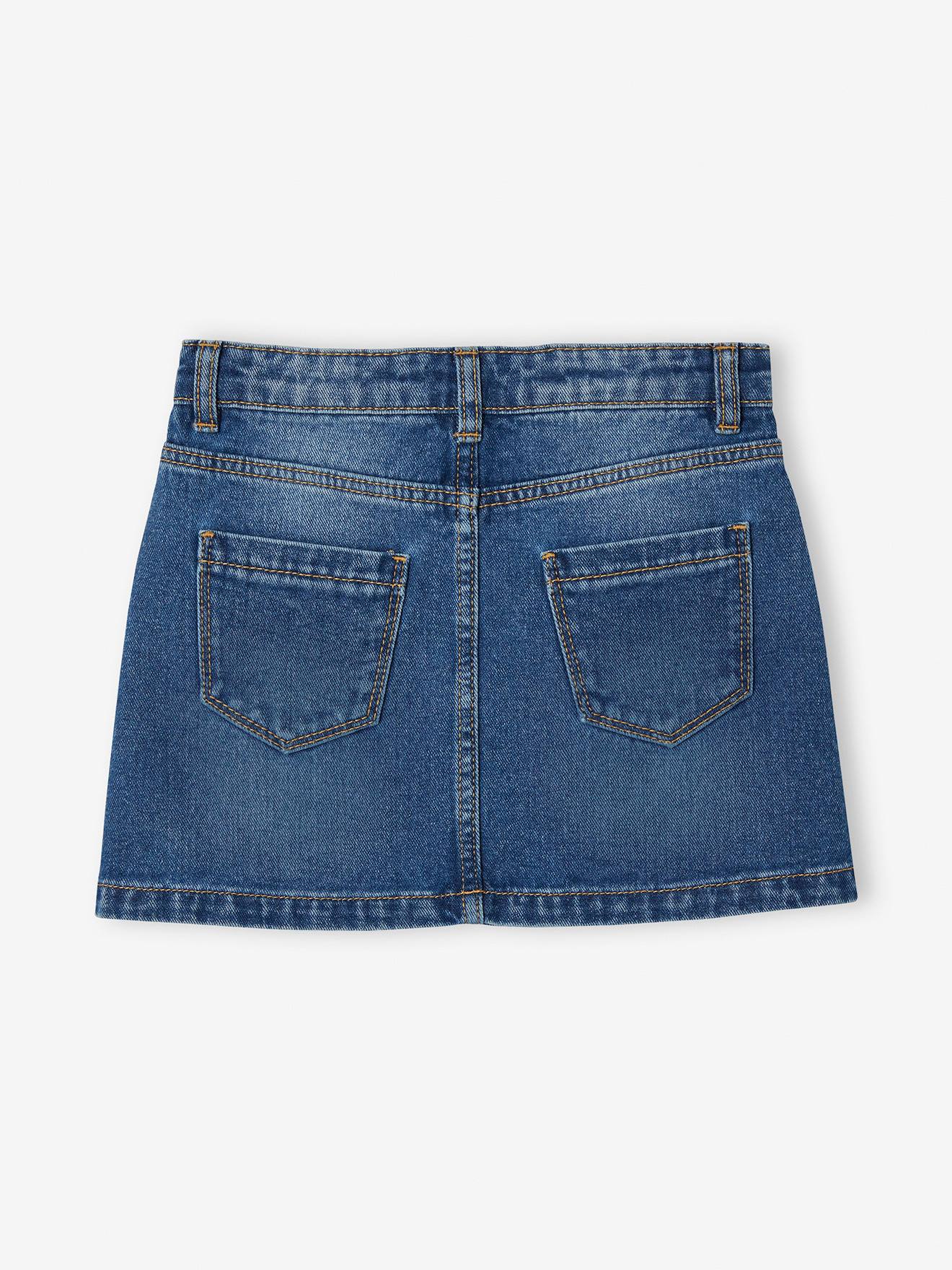 Vertbaudet Mädchen Jeansrock BASIC Oeko-Tex - blue stone