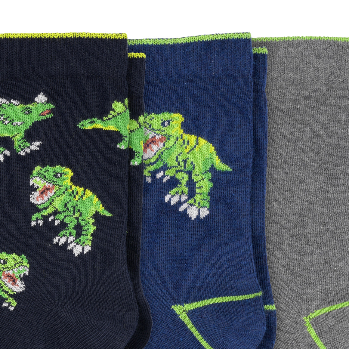 3 Paar Jungen Socken mit Dino-Motiven