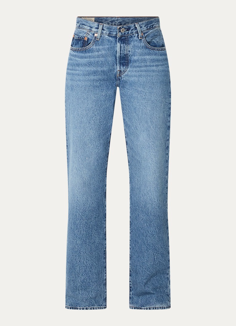 Jeans Levi's anni '90, a vita alta, gamba dritta, lavaggio medio.