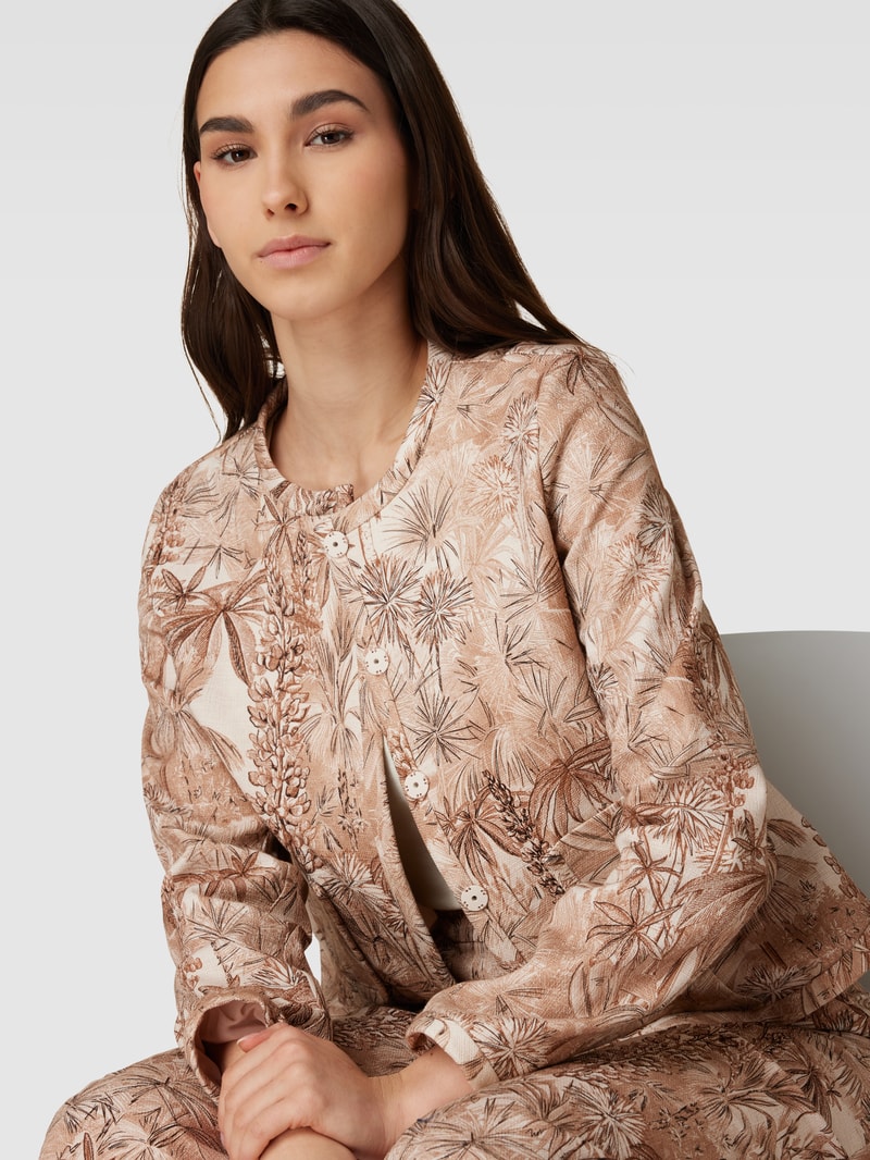 Blazer mit Allover-Muster Modell 'TIBET' in cognac
