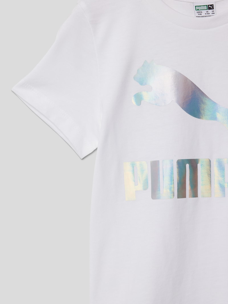 T-Shirt mit Label-Print Modell 'CLASSICS' in weiß