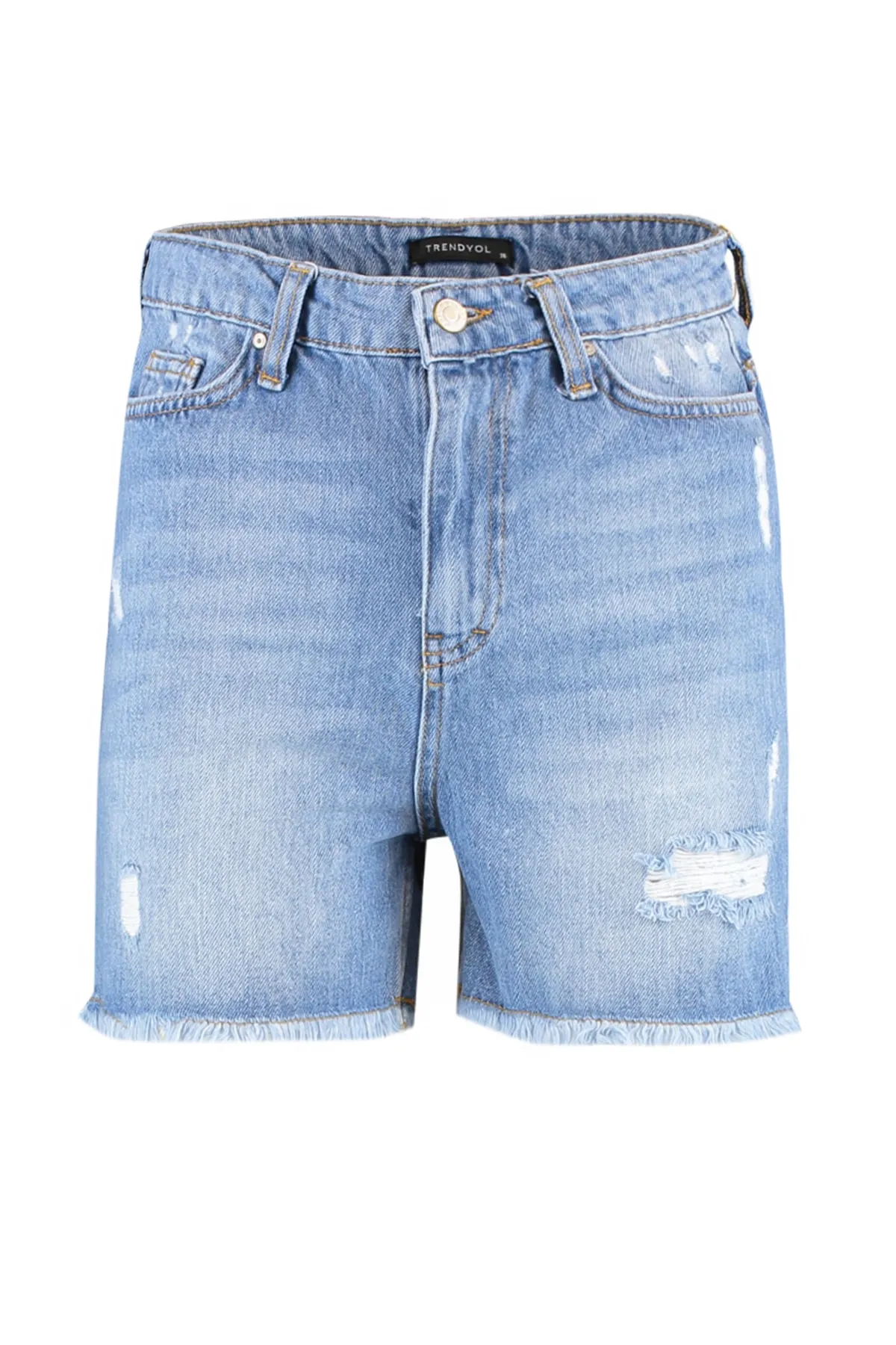 Trendyol Collection  Shorts - Blau - Hoher Bund