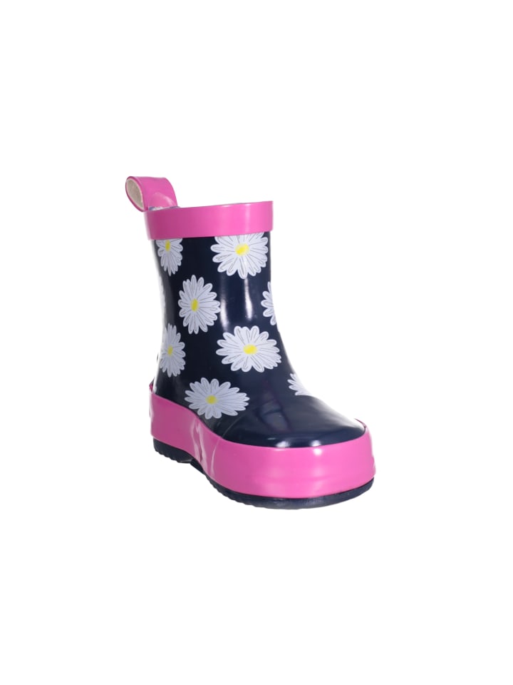 Playshoes Gummistiefel Halbschaft Margeriten in Marine/Pink günstig kaufen