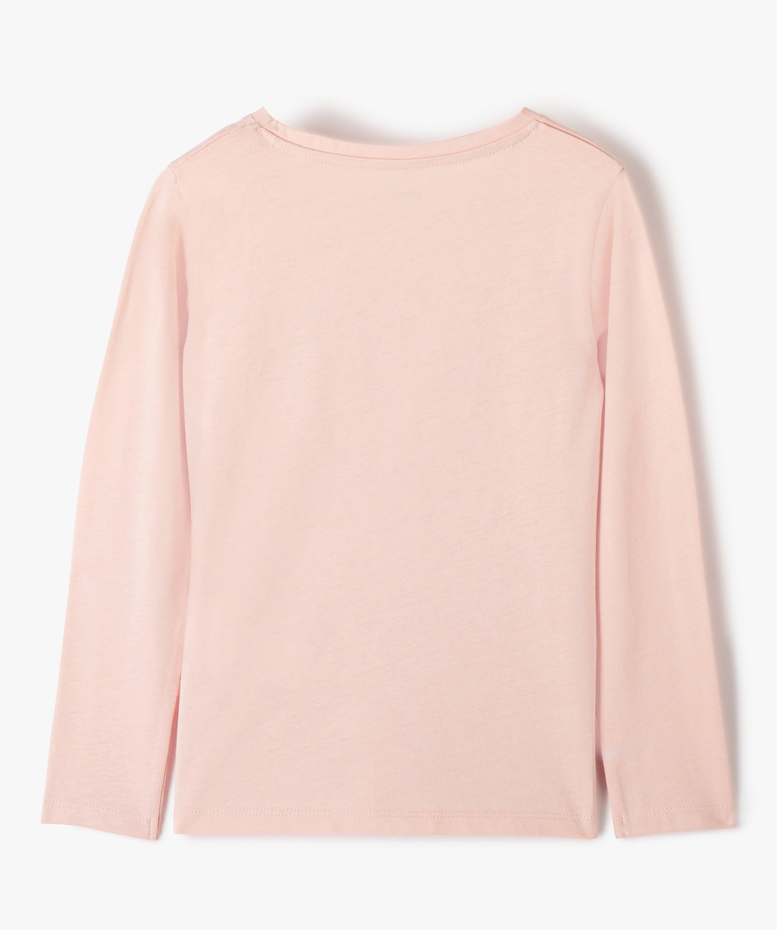 Tee-shirt fille à manches longues à motif fantaisie rose | GEMO