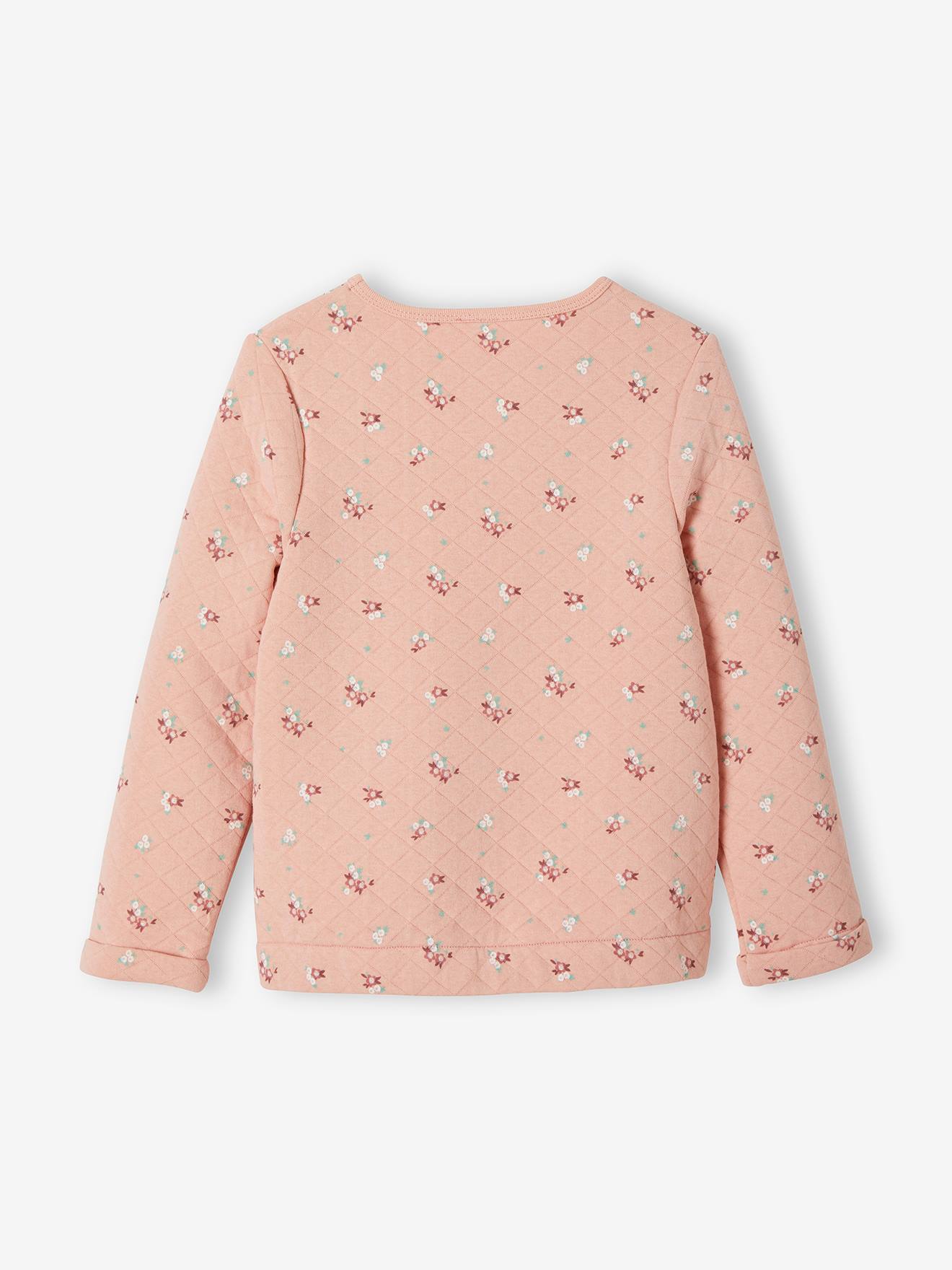 Vertbaudet Gestepptes Mädchen Sweatshirt - pfirsich bedruckt