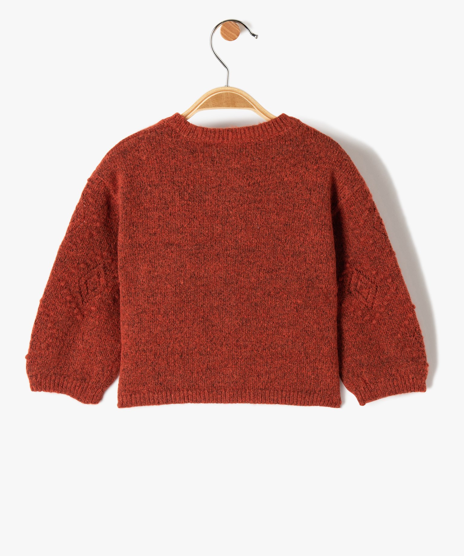 Gilet bébé fille avec manches fantaisie - LuluCastagnette rouge fonce | GEMO