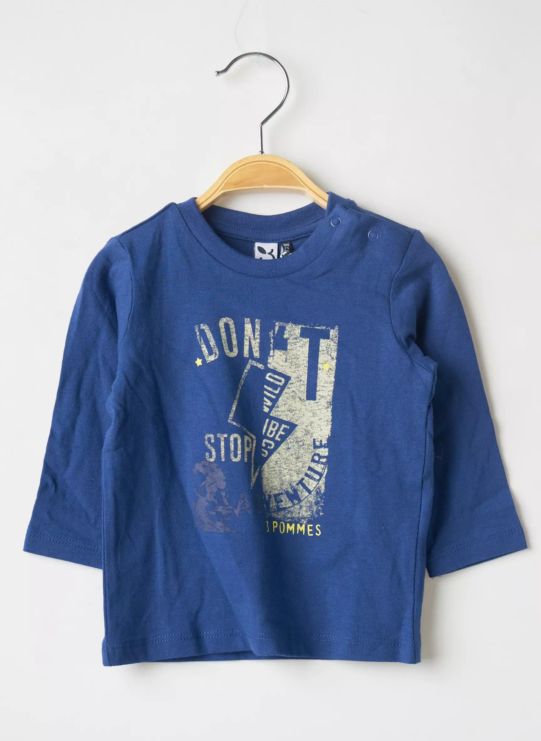 3 Pommes Tshirts Garcon couleur bleu