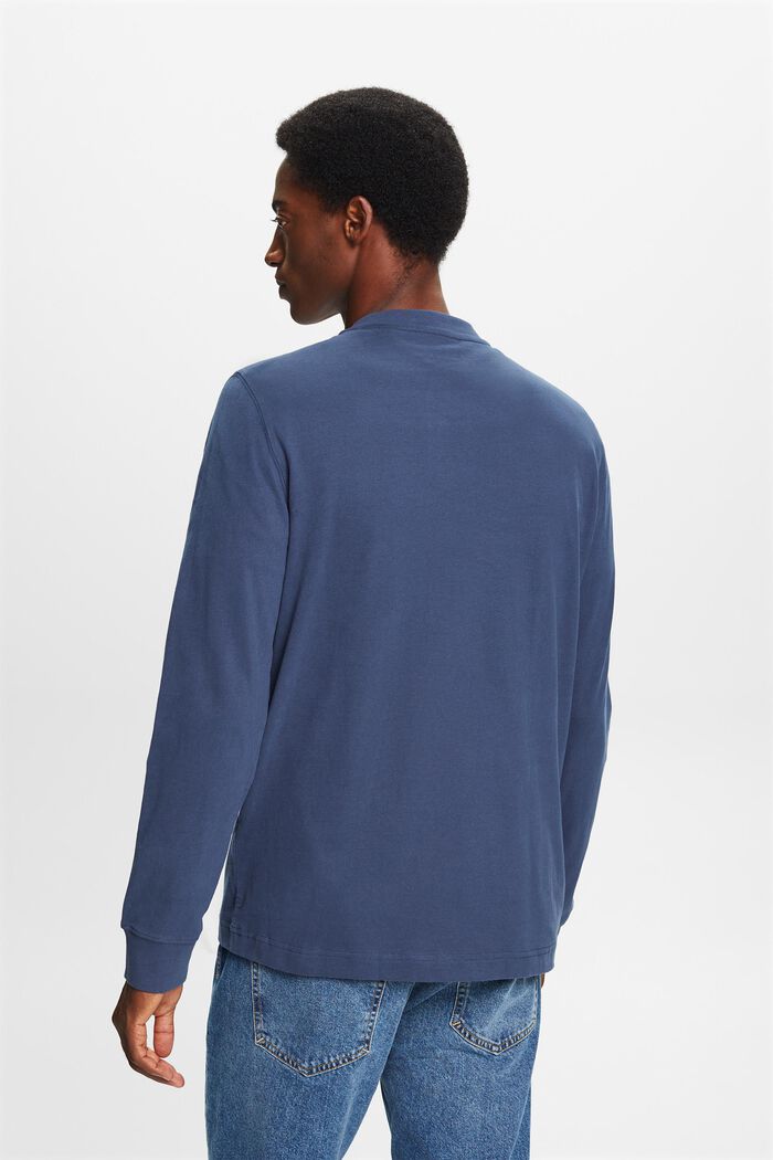 Henley-Top aus Baumwolljersey in Washed-Optik