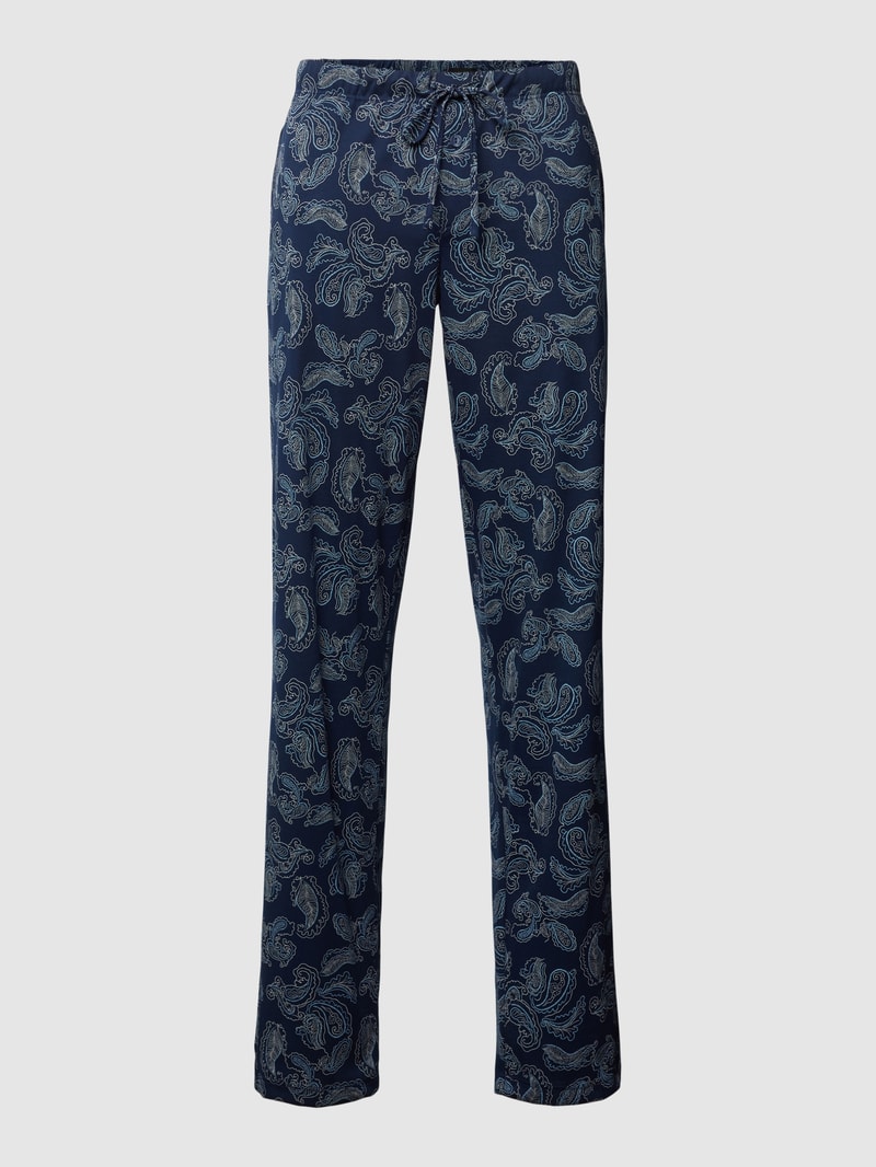 Pyjama-Hose mit Allover-Muster Modell 'Night & Day' in dunkelblau