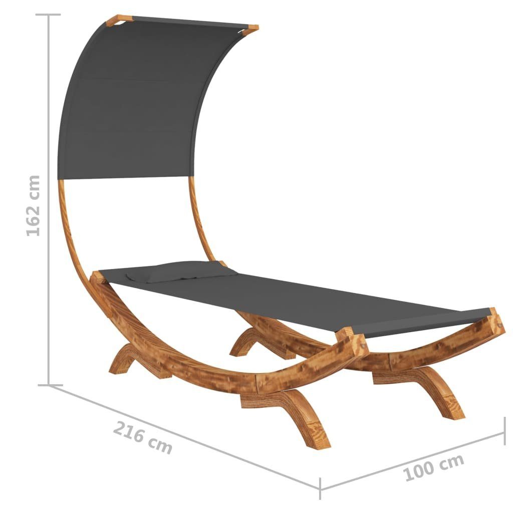 vidaXL Hängematte Hängematte mit Dach 100x216x162cm Bugholz Massiv Anthrazit