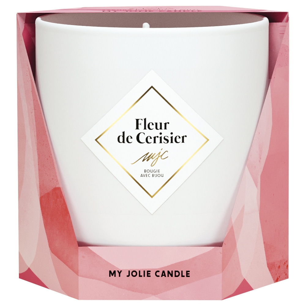 my jolie candle Bougie bracelet or bille noire fleur decerisier Bougie