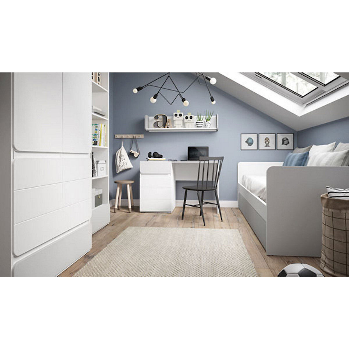 Jugendzimmer-Set Albi komplett 5-teilig grifflos