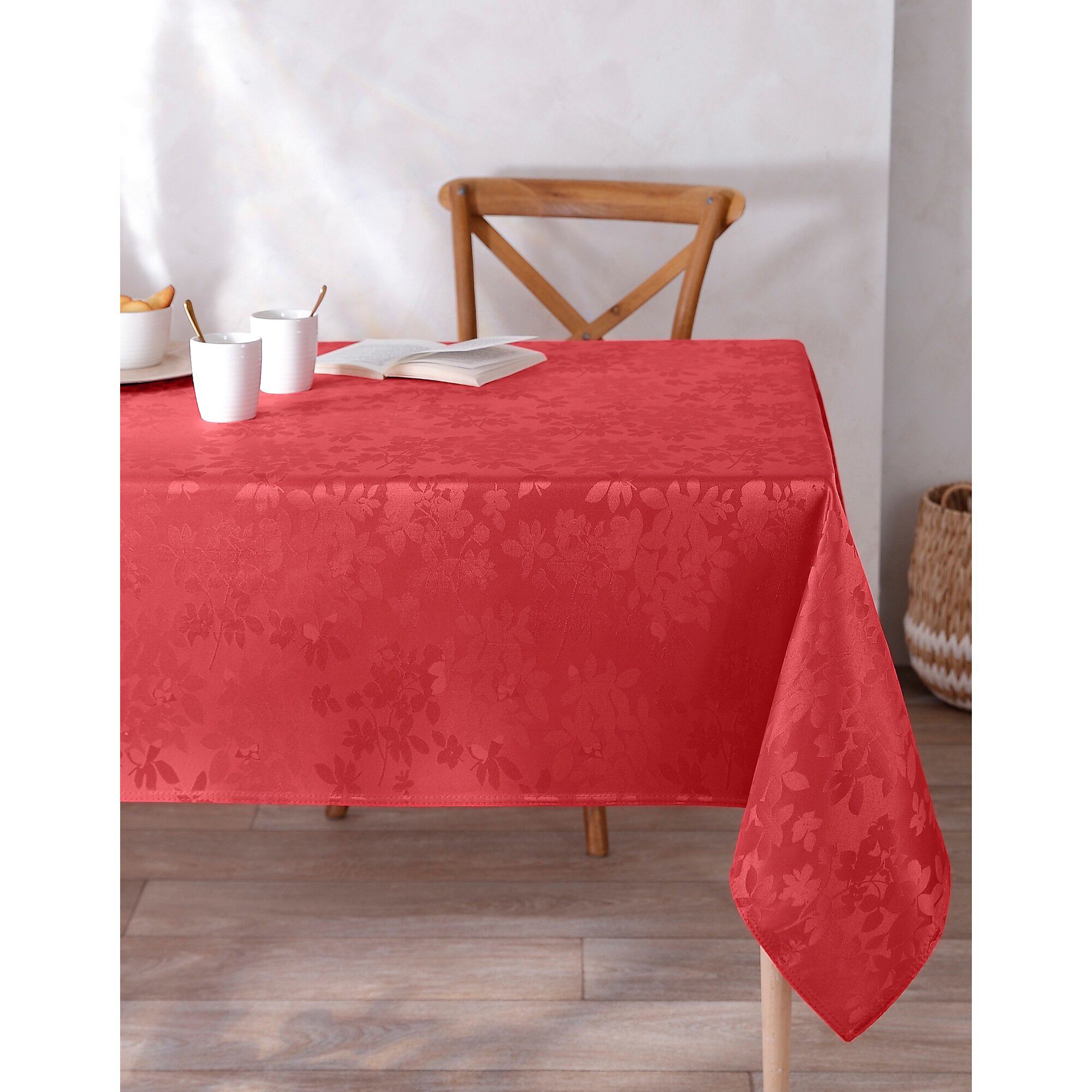 Nappe damassée feuillages Colombine