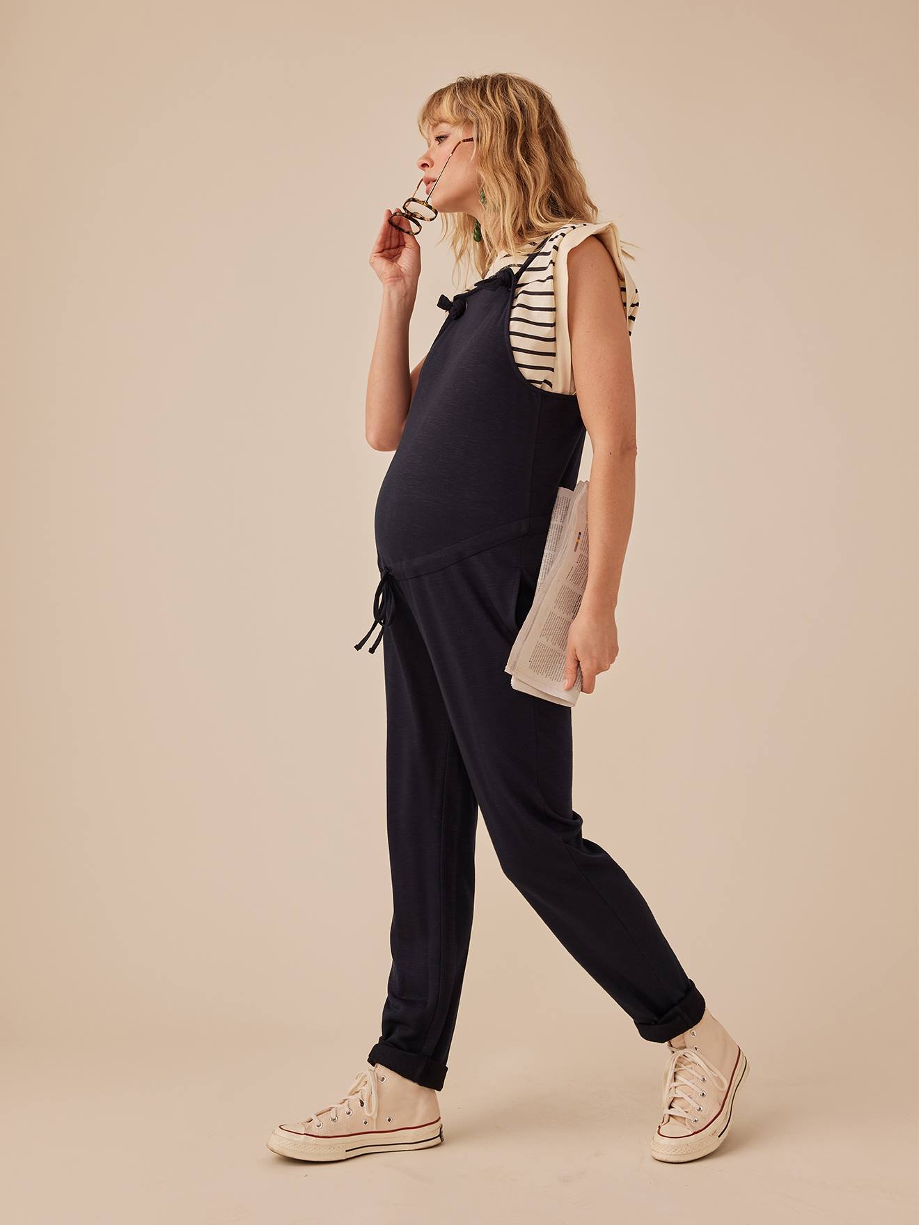 Envie de Fraise Umstands-Latzhose aus leichter Sweatware ENVIE DE FRAISE - marine