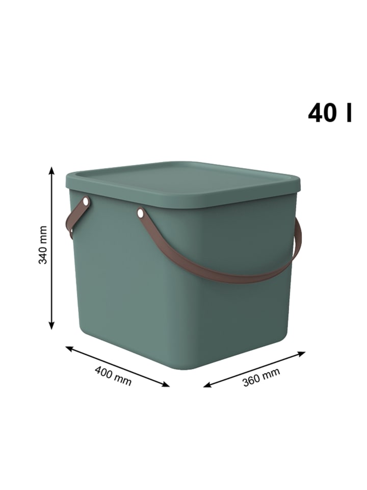 Rotho Albula Aufbewahrungsbox 40l mit Deckel, recyceltem Kunststoff in Mistletoe grün günstig kaufen onesize