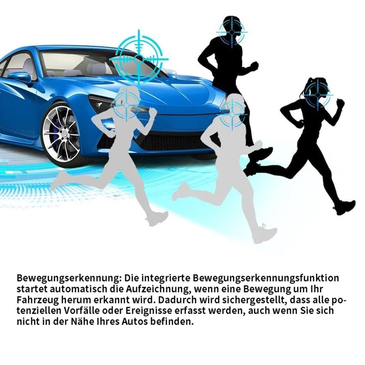Yoyaxi Dreilinsen-Fahrtenschreiber für Front- und Rückdeckung Dashcam (Infrarot-Nachtsicht, Bewegungserkennung, Schleifen-Aufnahme)