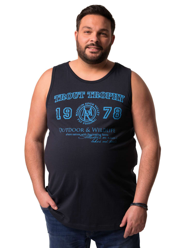 Men Plus Tank Top in navy blau günstig kaufen