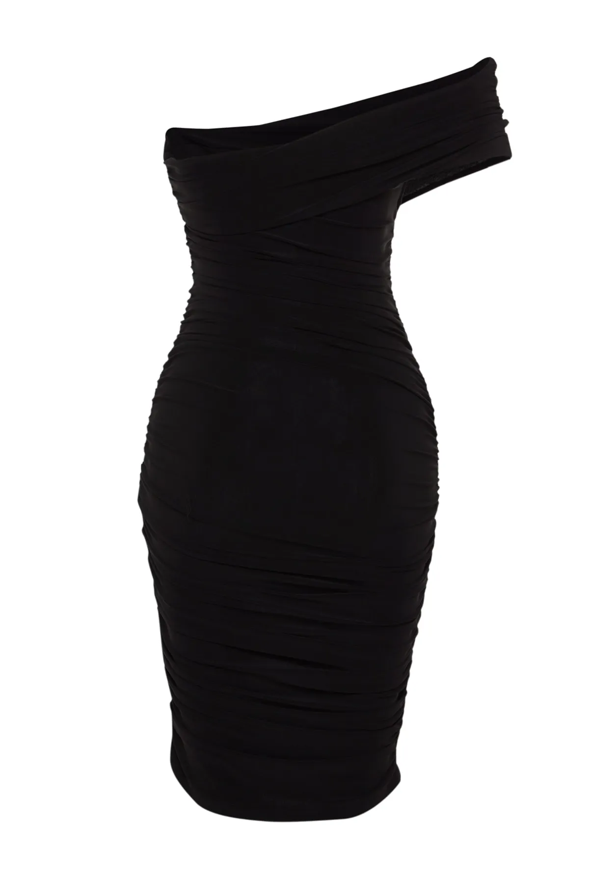 Trendyol Collection  Schwarzes, tailliertes gestricktes Abendkleid TPRSS22EL2037