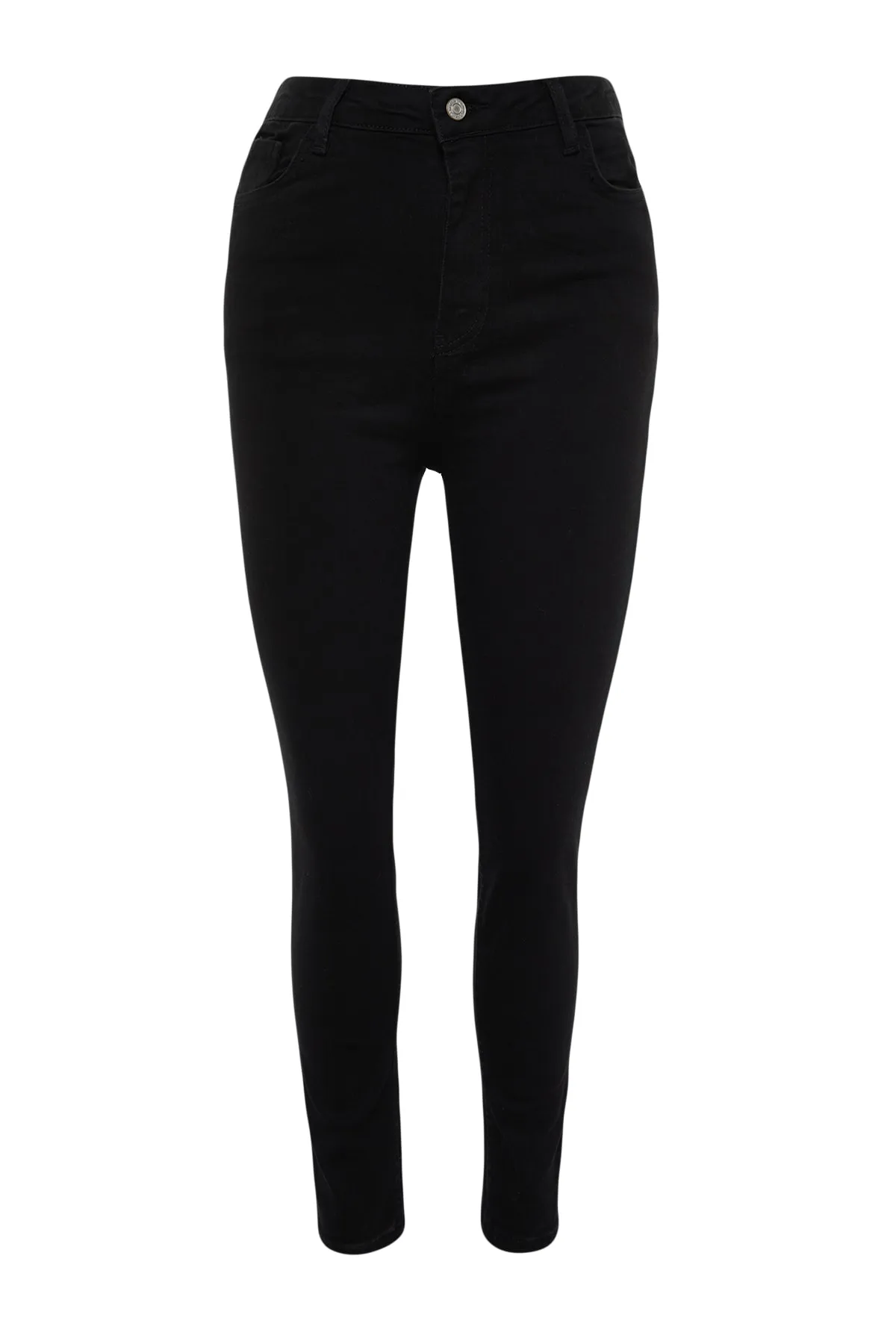 Trendyol Curve  Schwarze Röhrenjeans mit hoher Taille TBBSS22JE0075