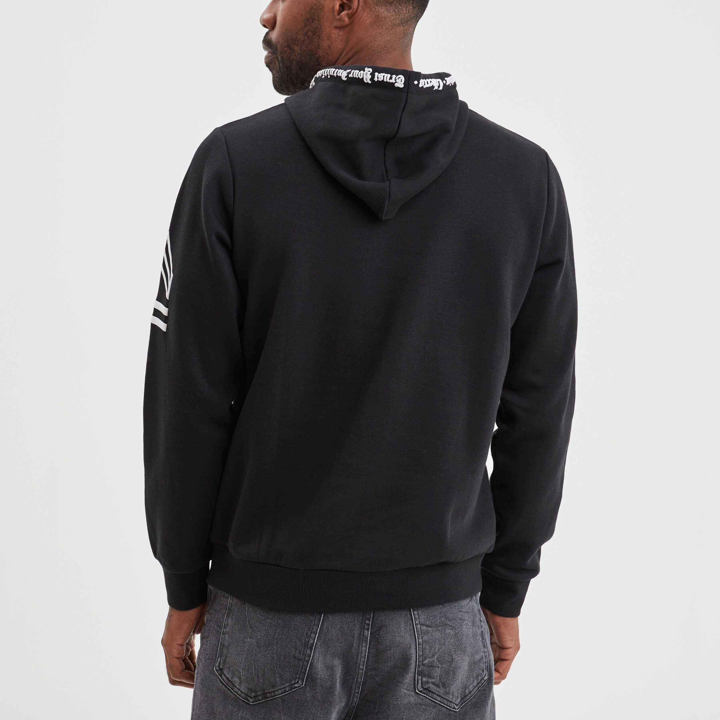 Sweat à capuche hoodie 1 poche Liberto noir homme | La Halle