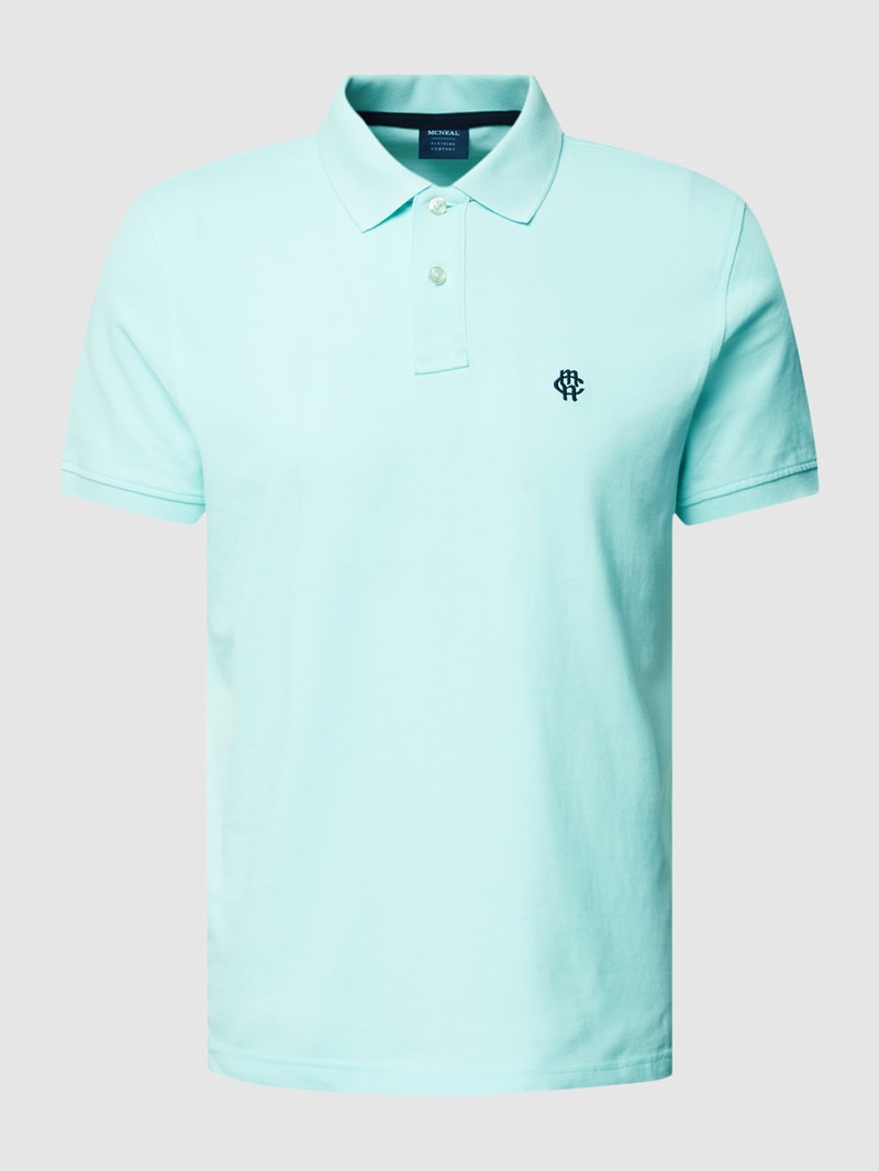 Poloshirt mit Logo-Stitching in jeans
