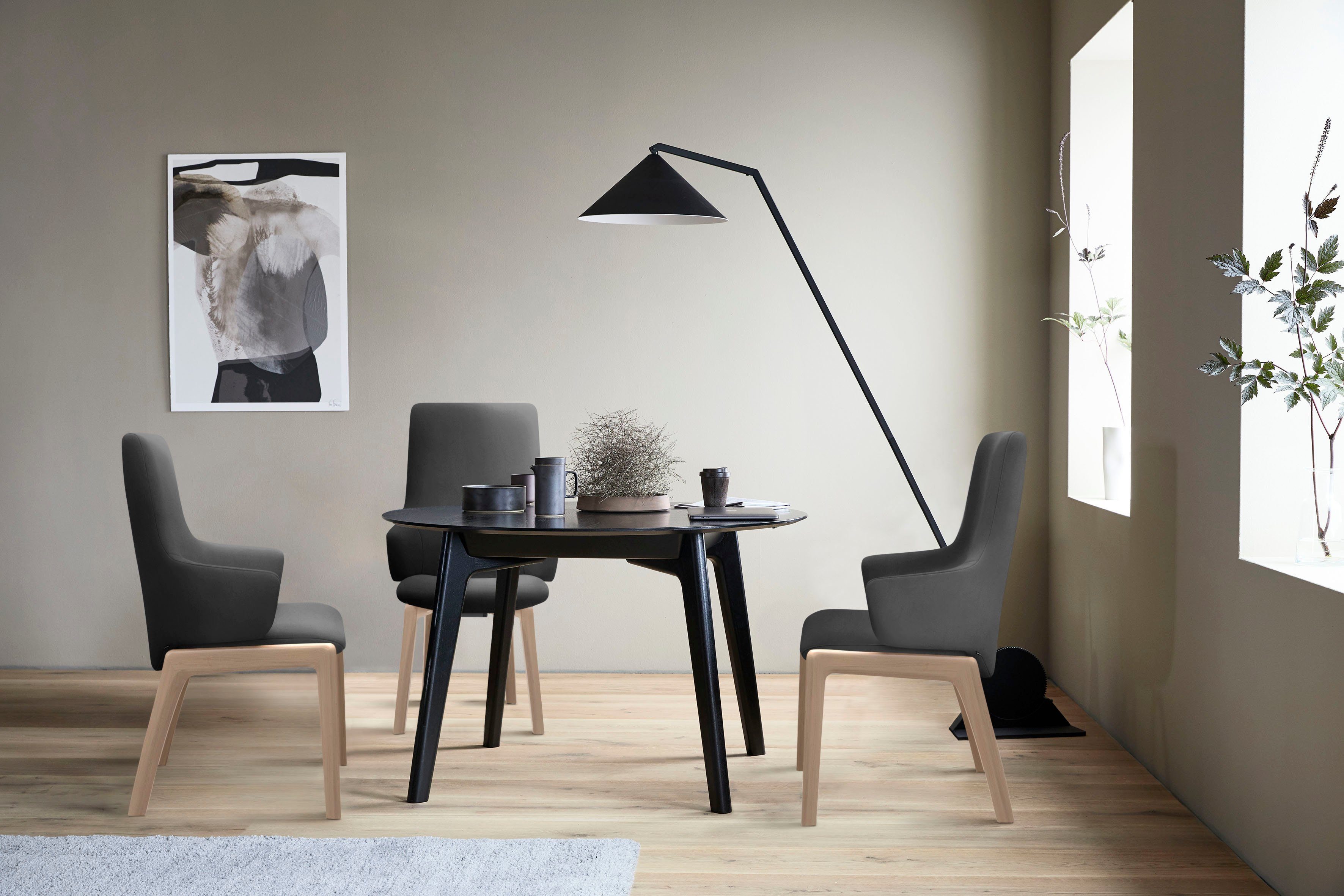Stressless® Polsterstuhl Laurel, High Back mit Armlehne, Größe L, mit abgerundeten Beinen in Walnuss