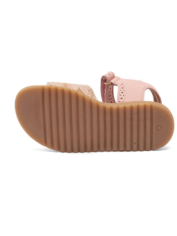 bisgaard Leder-Sandalen in Rosa/ Gold günstig kaufen
