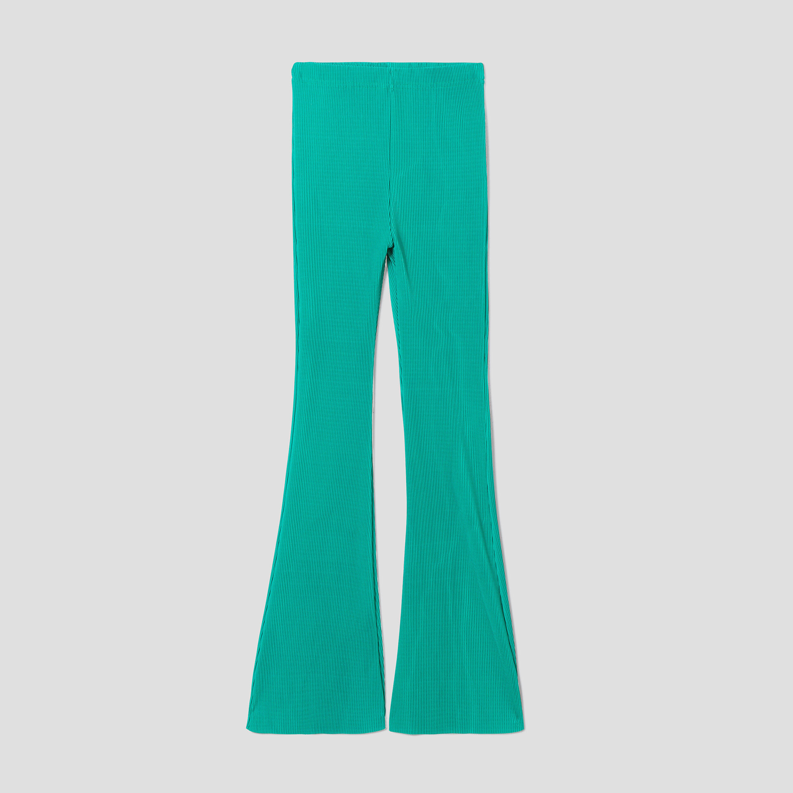 Pantalon flare plissé vert femme | Cache Cache