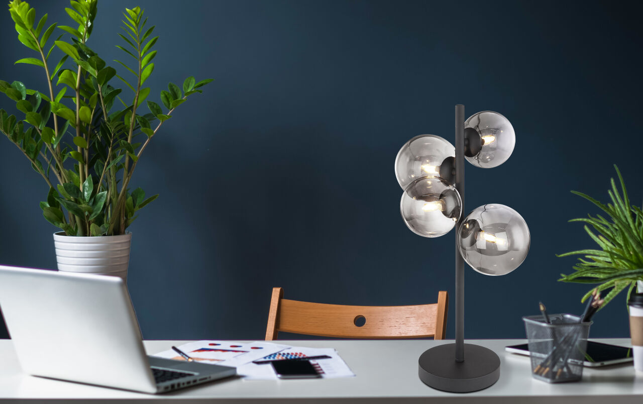 Globo Lighting - RIHA - Tischleuchte Metall schwarz matt, 4x G9 LED