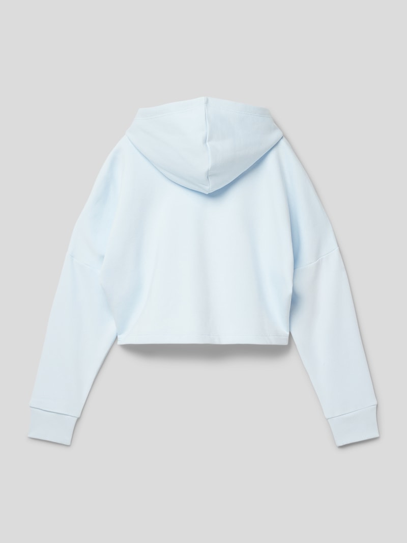 Cropped Hoodie mit Label-Print in hellblau