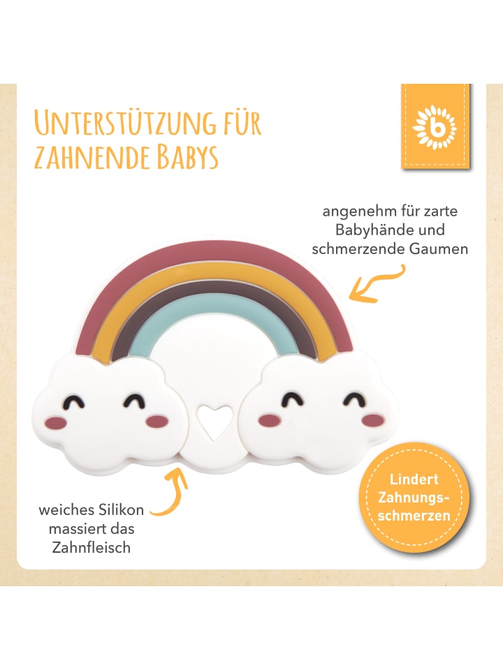 Bieco Spielwaren Beißring Silikon Regenbogen - ab Geburt in Mehrfarbig günstig kaufen onesize