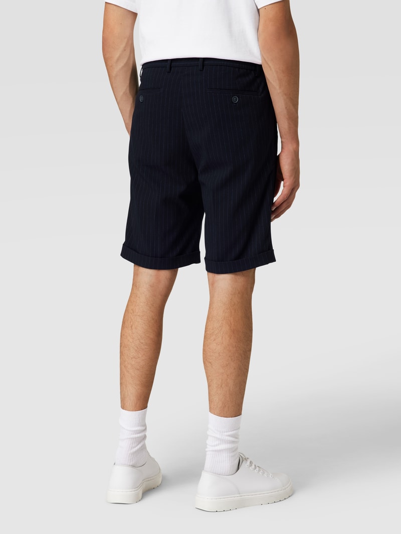 Shorts mit Streifenmuster in marineblau