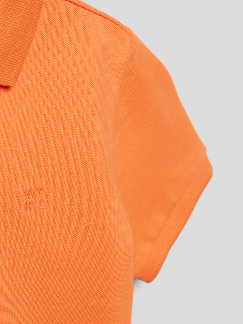 Poloshirt mit gerippten Ärmelabschlüssen in orange