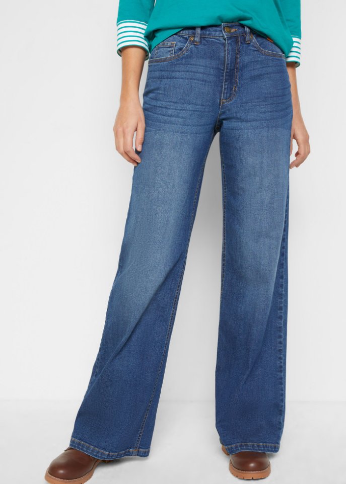 Wide Fit Stretch-Jeans mit Bio-Baumwolle