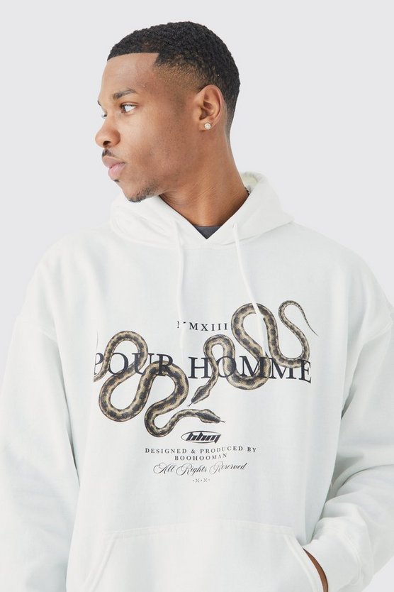 Oversize Hoodie mit Pour Homme Sake Print