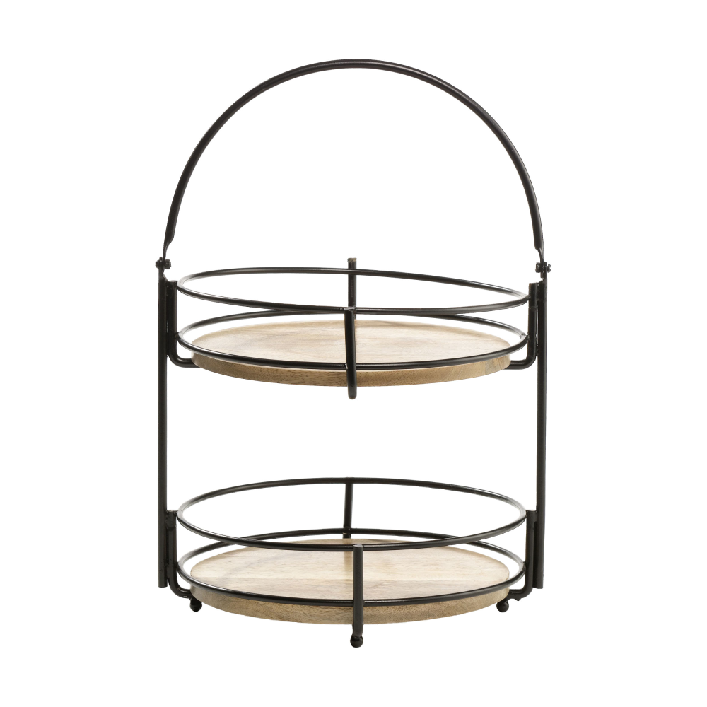 Etagere 2-stöckig naturfarben