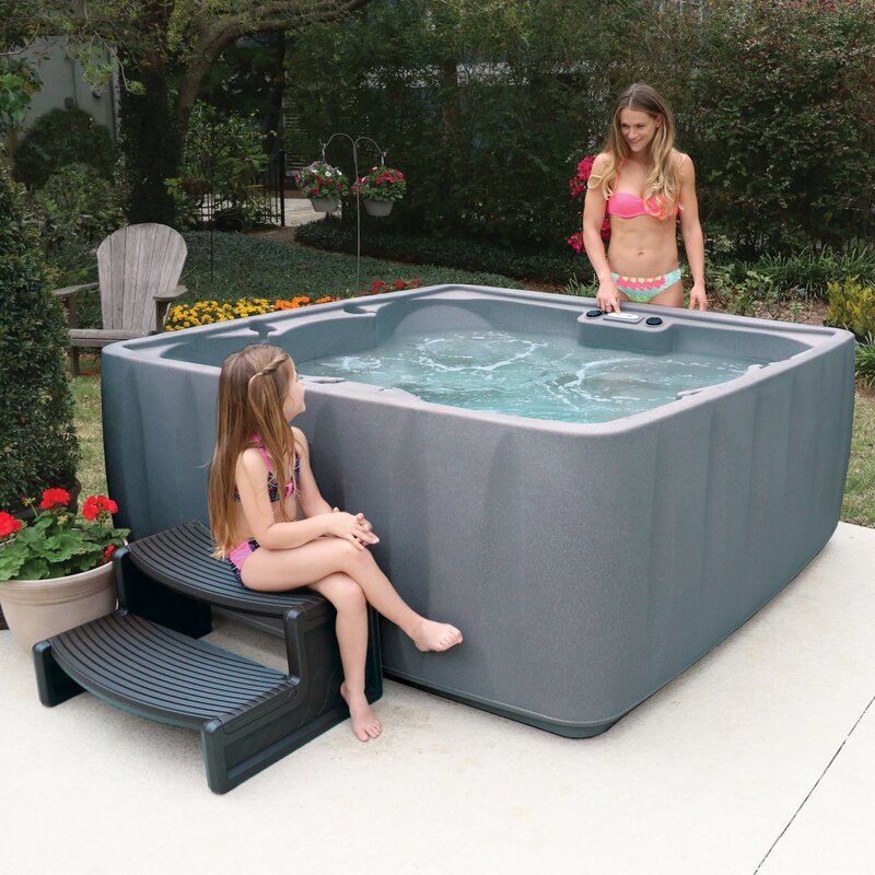 Aquarest Spas, Powered By Jacuzzi® Pumps 6 - Person 29 - Jet Square Plug And Play Hot Tub with Ozonator