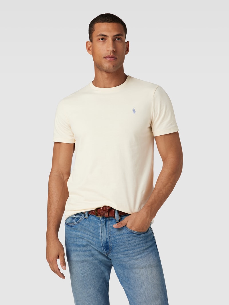 T-Shirt in Melange-Optik in offwhite