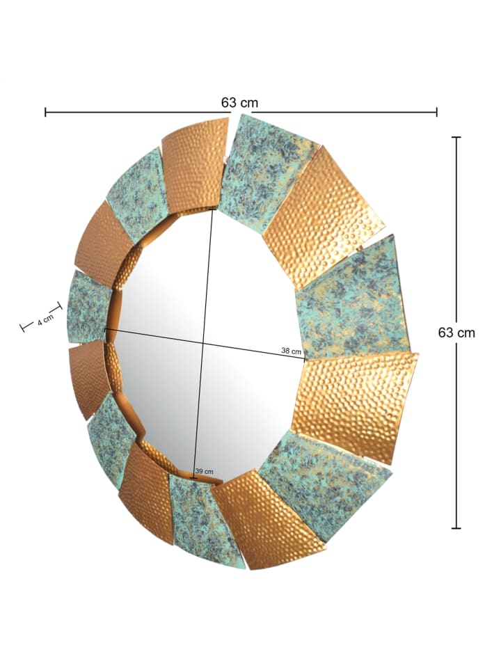 KADIMA DESIGN Wandspiegel Modern 63 cm Metall Design Hängespiegel Burnt , Eisen günstig kaufen onesize