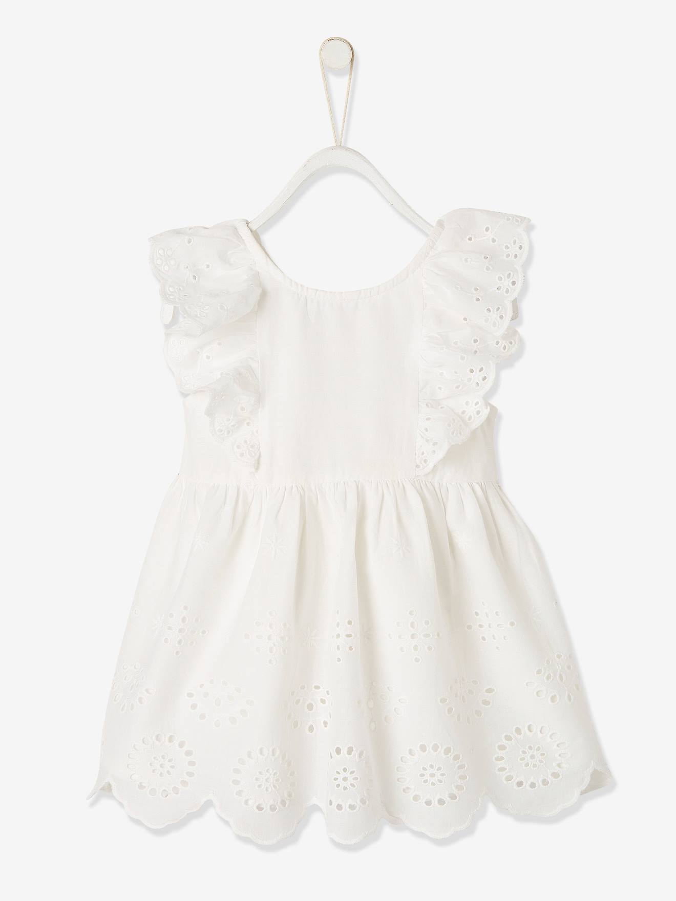 Ensemble de cérémonie bébé robe, bloomer et bandeau ivoire