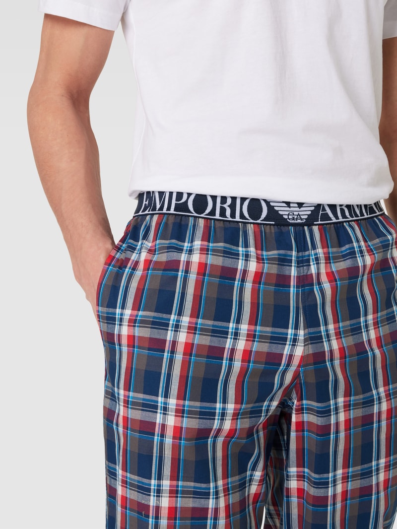 Pyjama-Hose mit Label-Details Modell 'YARN' in dunkelblau