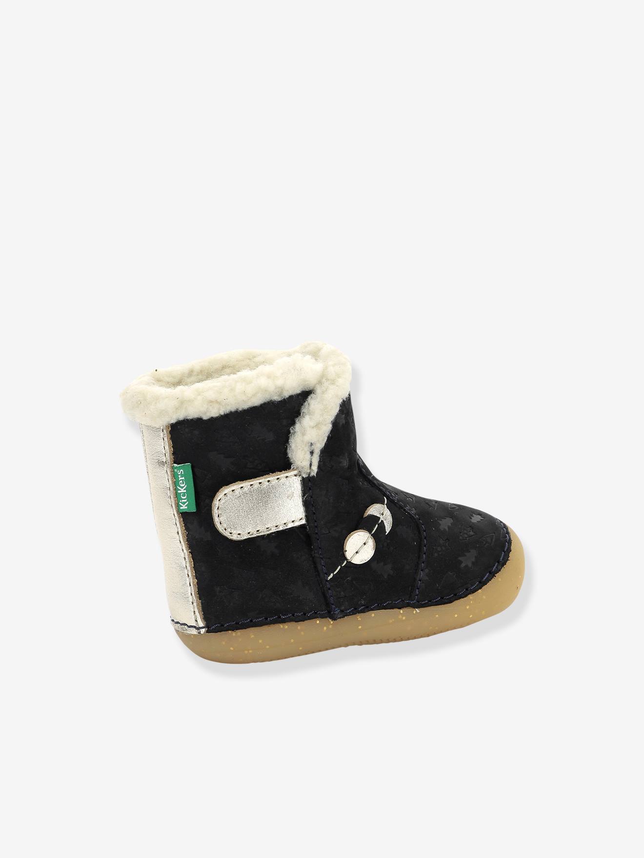 Bottillons fourrés bébé fille So Windy KICKERS® 1ers pas beige