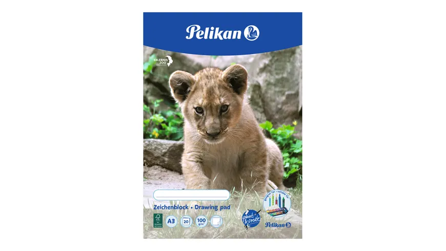 Pelikan Zeichenblock A3 sortiert 20 Blatt 100g/qm