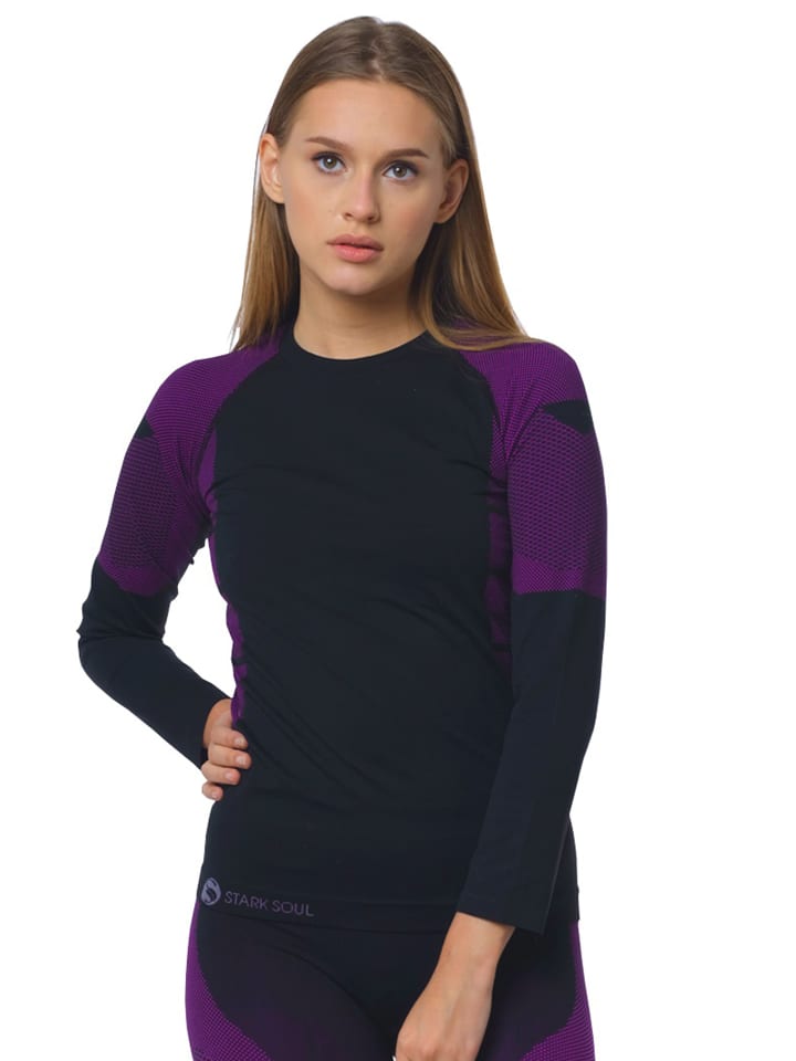 Stark Soul® Skiunterwäsche - Hemd Langarm Funktionswäsche in schwarz-pink günstig kaufen